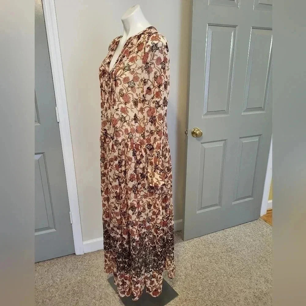 Free People See It Through Flo in Tea Combo Floral Maxi Dress (XS)NWT - Picture 6 of 14